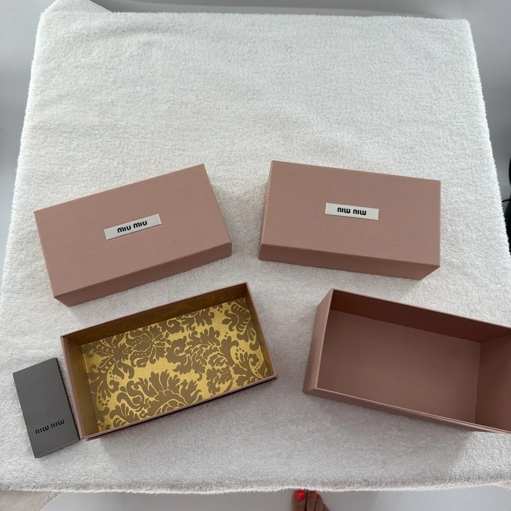 Set Of 2 Authenic Miu Miu Small Empty Gift Storage Box Measures 7